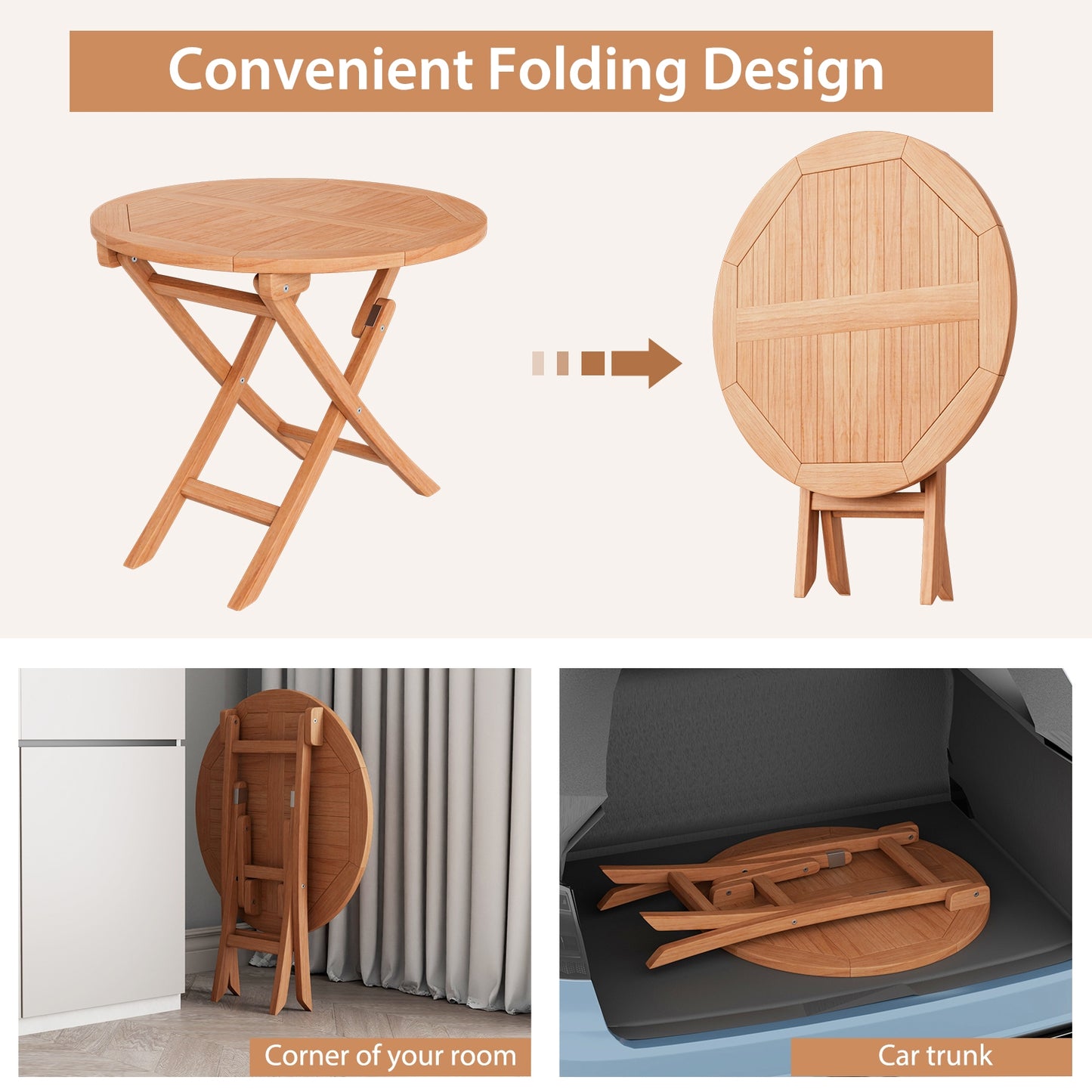 Outdoor Bistro Set, Slatted Seat And Tabletop Patio Dining Sets at Gallery Canada
