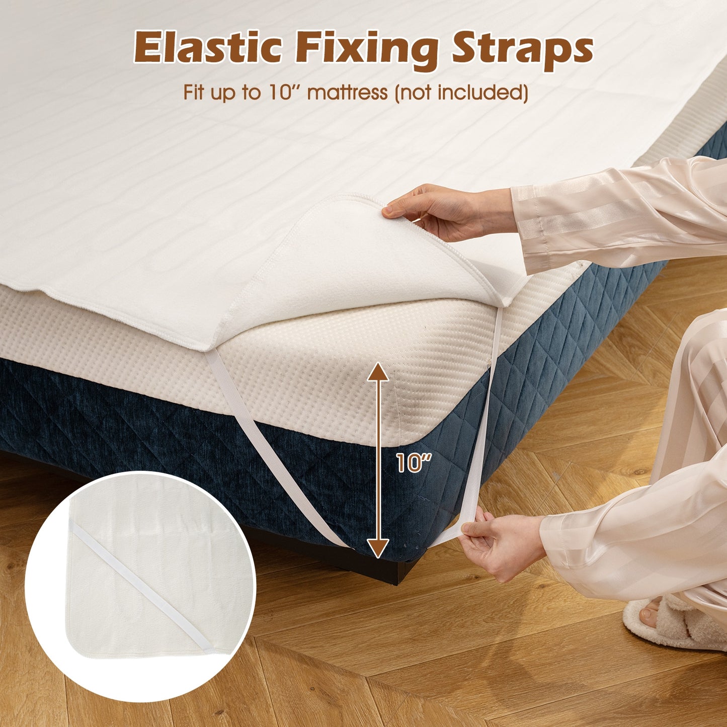 Electric Bed Warmer, Full Size, Dual Controller, 9 Heat Settings, White Bedding at Gallery Canada