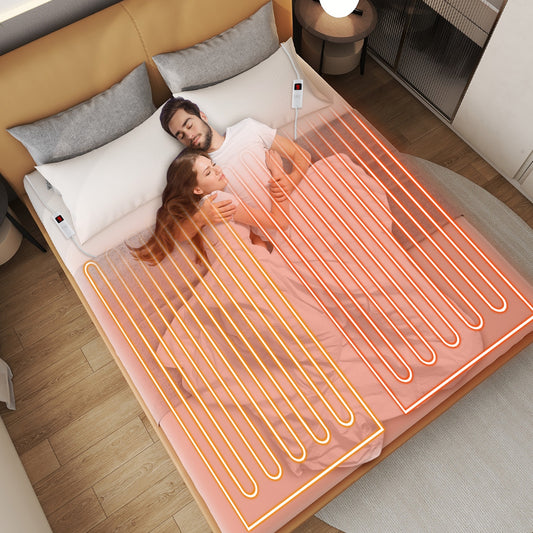 Electric Bed Warmer, Dual Controller, 9 Heat Settings, Queen Size, White Bedding White at Gallery Canada