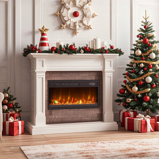 23 Inch 1500W Electric Fireplace Insert, Remote Control, Black Fireplaces Black at Gallery Canada