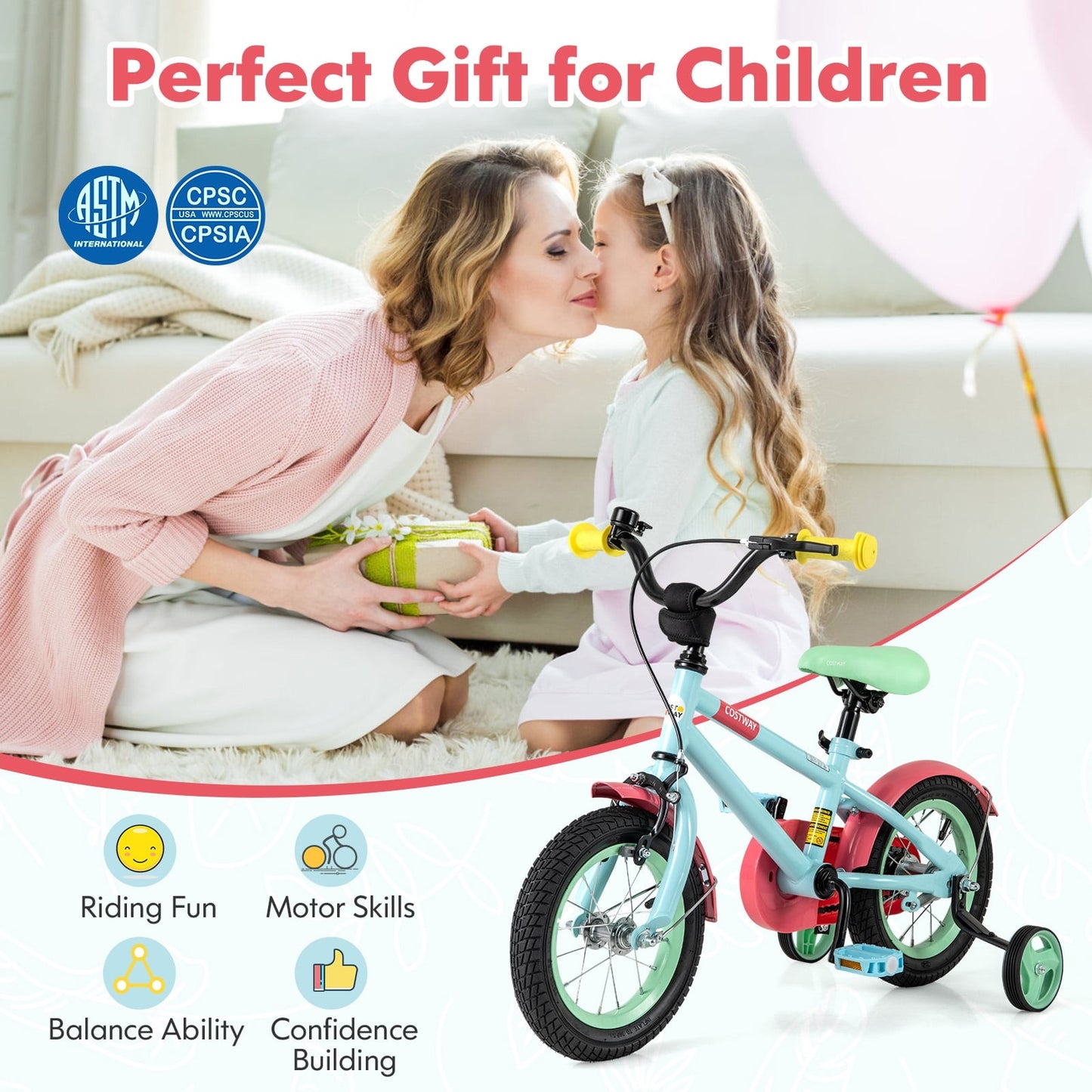 Kids Bike, Adjustable Handlebar And Saddle, 12 Inches, Blue Kids Bike at Gallery Canada