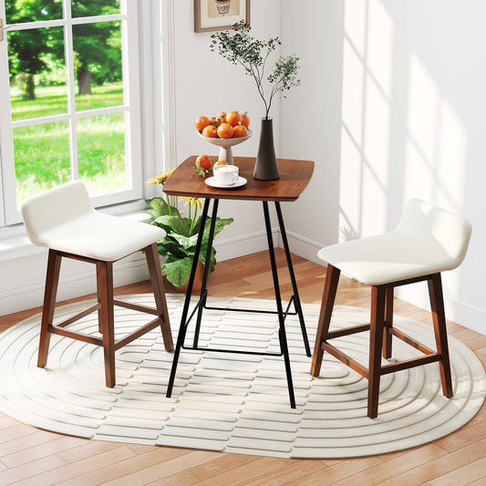 24 Inch Counter Height Bar Stools, Set of 2, Low Back, Brown Bar Stools Brown at Gallery Canada