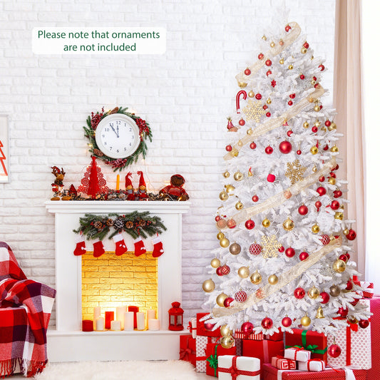 7 FT Artificial Xmas Tree with 1880 PE PVC Branch Tips for Party and Carnival, White Christmas Tree White at Gallery Canada