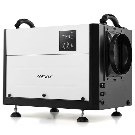 124 Pint Crawl Space Dehumidifier with 3 Modes and 24H Timer, White Dehumidifiers White at Gallery Canada