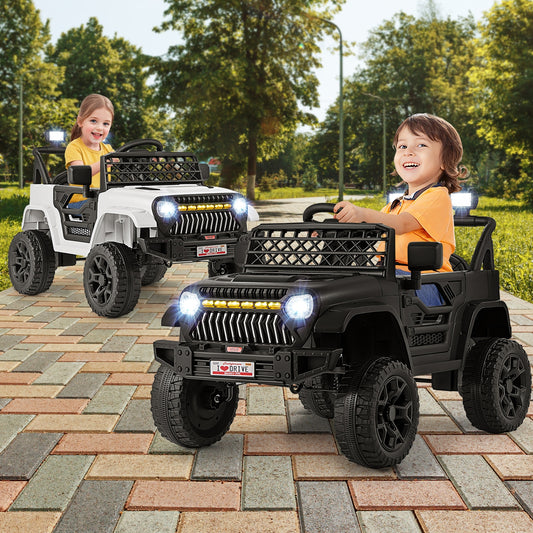 12V Kids Ride On Truck Car, With Remote And Music, White Powered Ride On Toys White at Gallery Canada