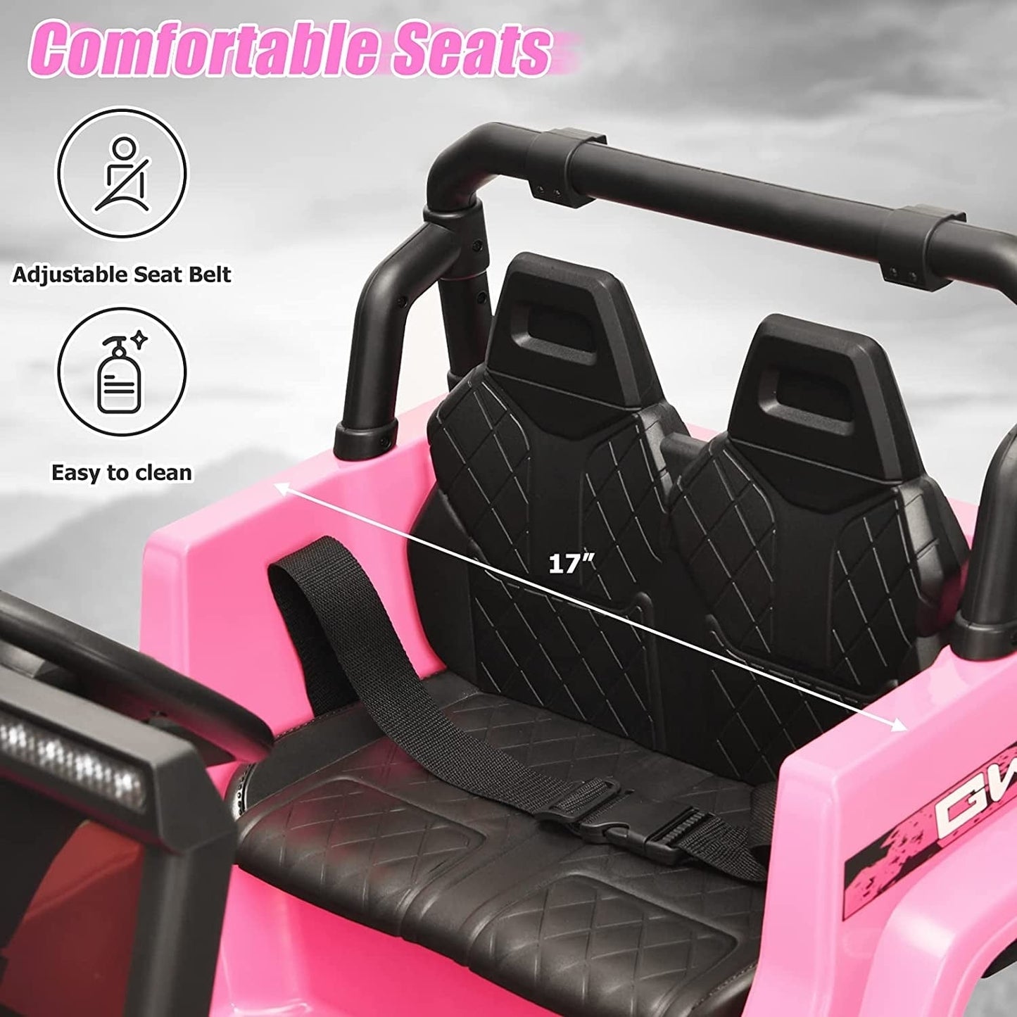 12V Kids Ride On Jeep Car, 2.4G Remote Control, Pink Powered Ride On Toys at Gallery Canada