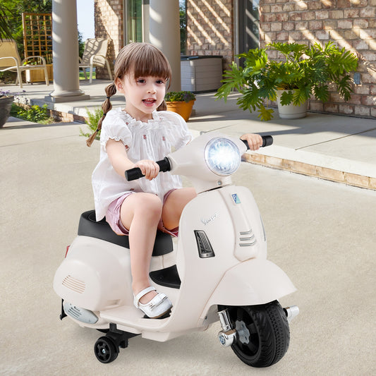 Kids Ride On Motorcycle With LED Headlight, Horn Sound, White Powered Ride On Toys White at Gallery Canada