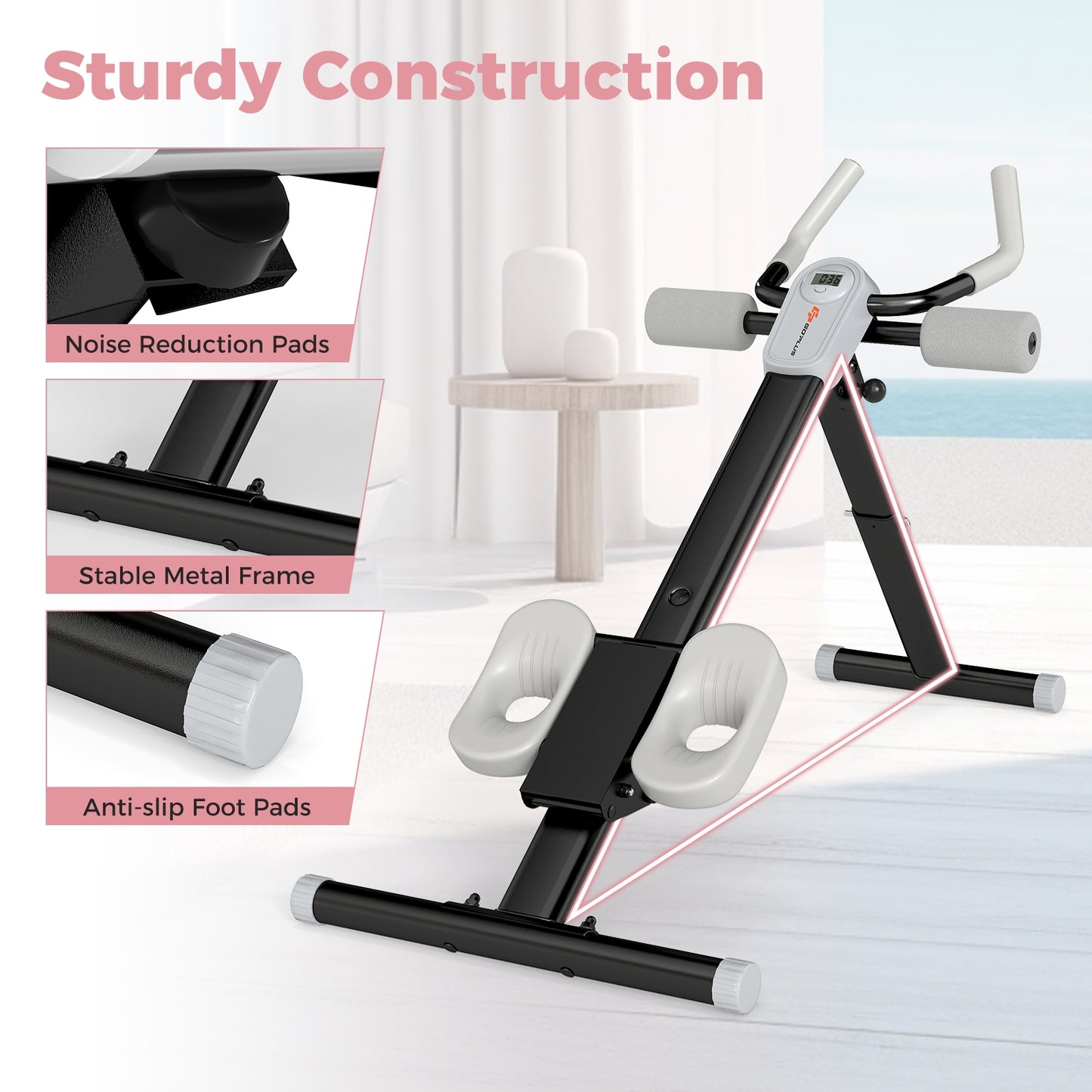 Adjustable Abdominal Trainer, Foldable Ab Cruncher, Black Rowing Machines at Gallery Canada