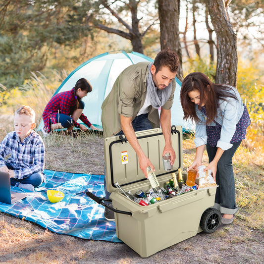 75 Quart Portable Cooler, Rotomolded Ice Chest, Tan Coolers Tan at Gallery Canada