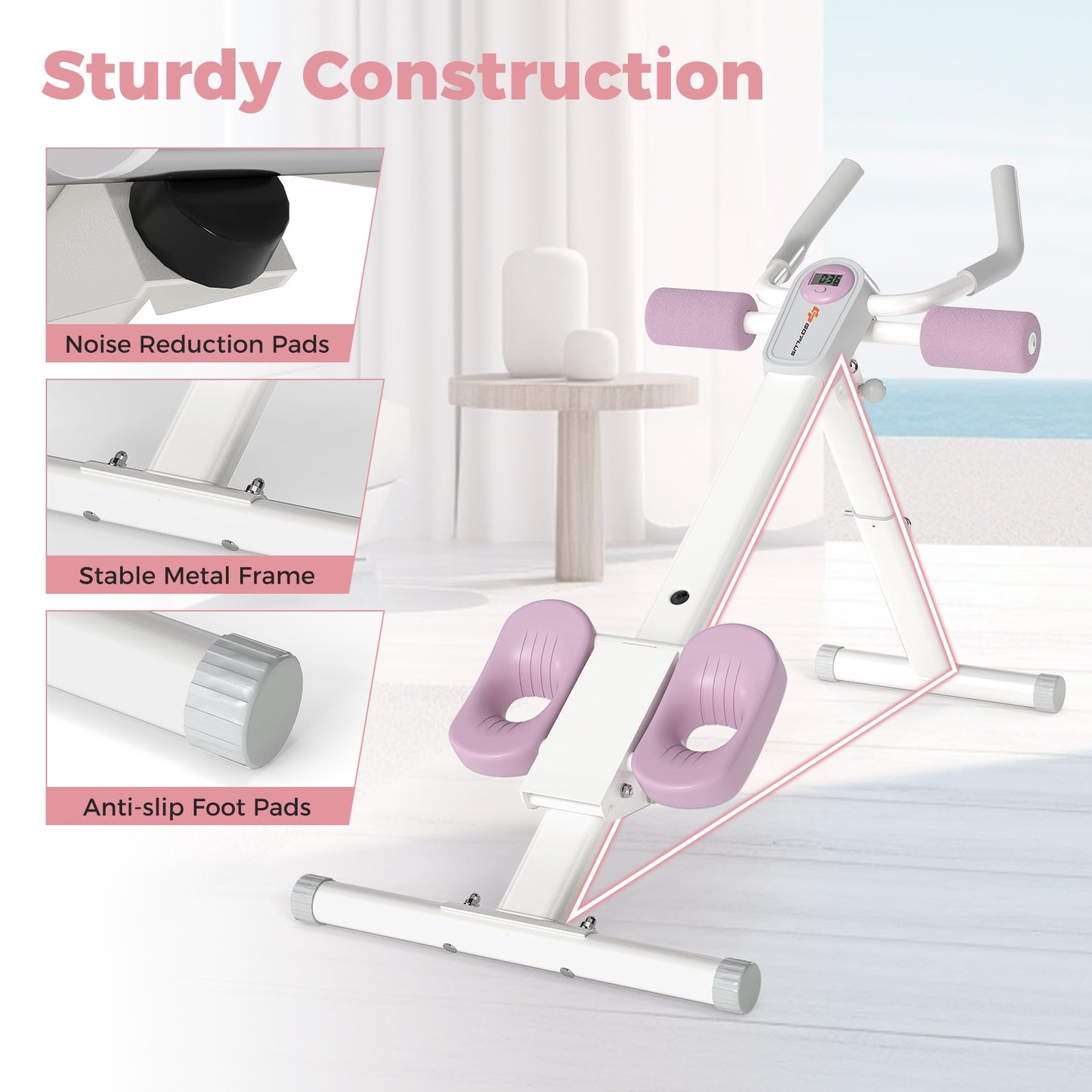 Adjustable Abdominal Trainer Ab Workout Machine Foldable Ab Cruncher, White Rowing Machines at Gallery Canada