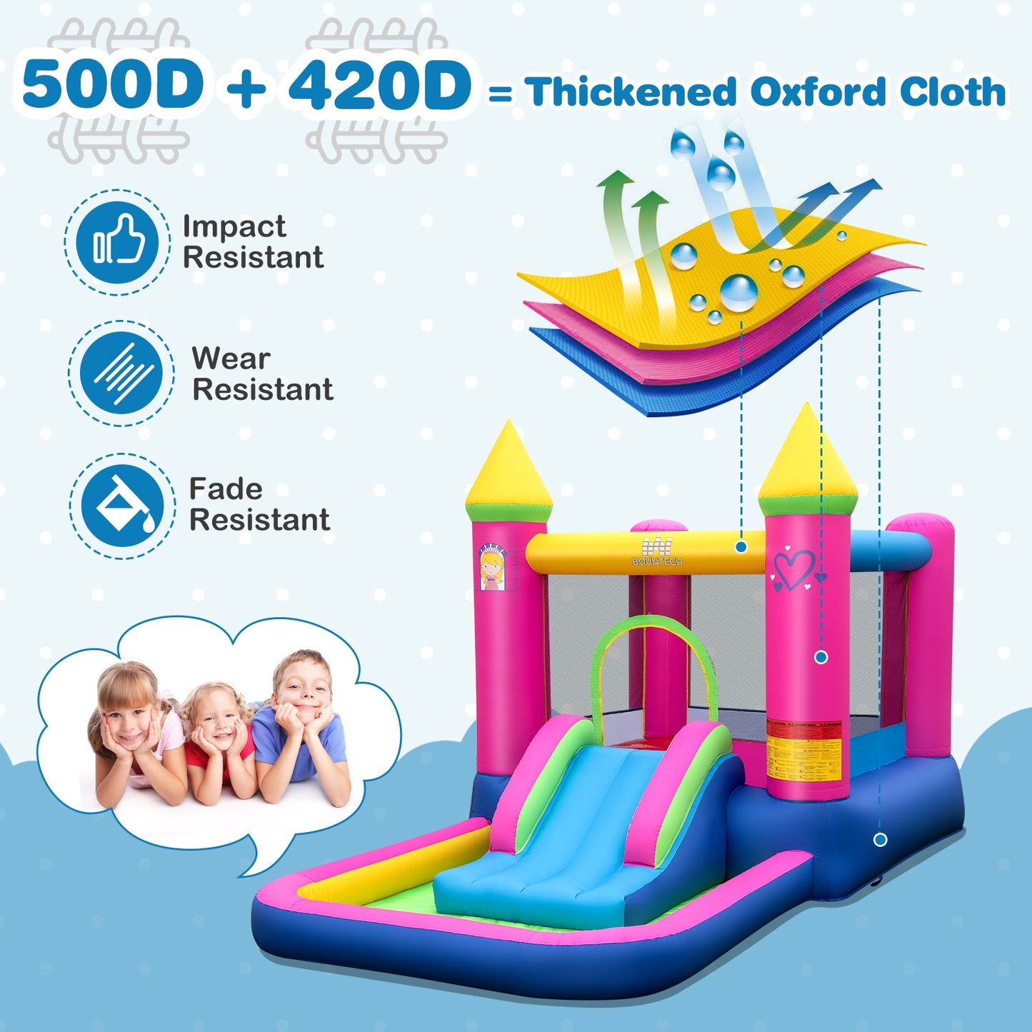 Inflatable Bounce House, 4-in-1 Princess Bouncy Castle, Multicolor Bounce House at Gallery Canada