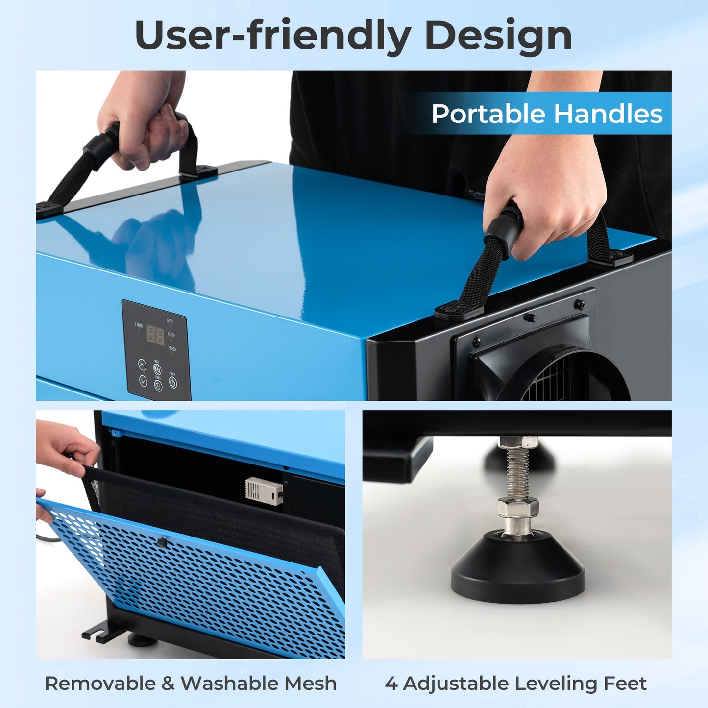 192 Pint Crawl Space Dehumidifier, 3 Modes, 24H Timer, Blue Dehumidifiers at Gallery Canada