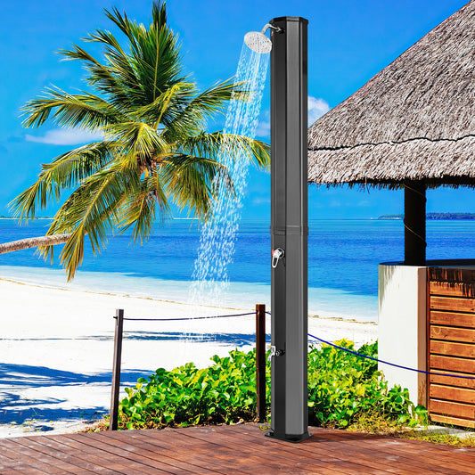 7.5 Feet 15.9 Gallon Solar Heated Outdoor Shower, Black Portable Toilets & Showers Black at Gallery Canada
