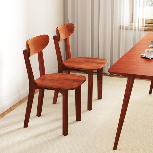 Solid Wood Dining Chair Set Of 2, Rubber Wood Frame, Espresso Dining Chairs Espresso at Gallery Canada