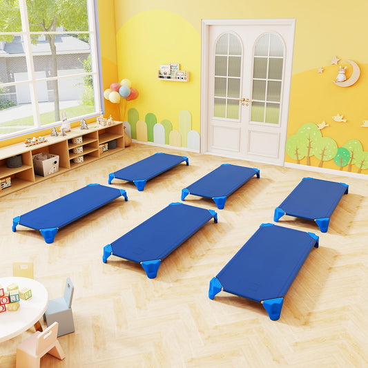 Portable Stackable Daycare Cot, 52 Inch, Blue Toddler Beds Blue at Gallery Canada