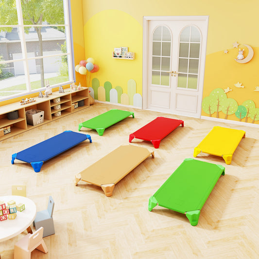 Portable Stackable Daycare Cot, 52 Inch, Kids Sleeping Bed, Multicolor Toddler Beds Multicolor at Gallery Canada