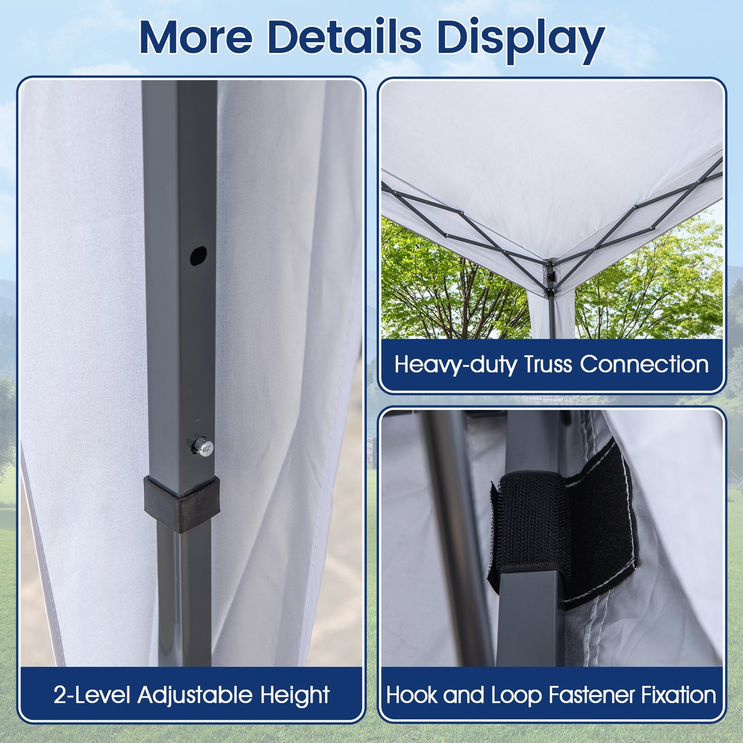 Pop up Canopy Tent with Portable Wheeled Bag 8 Stakes 4 Wind Ropes, White Canopies at Gallery Canada