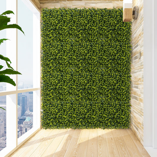 12 Pieces 20 Inch x 20 Inch Artificial Hedge Eucalyptus Panels, Green Decorative Fencing & Flooring Green at Gallery Canada
