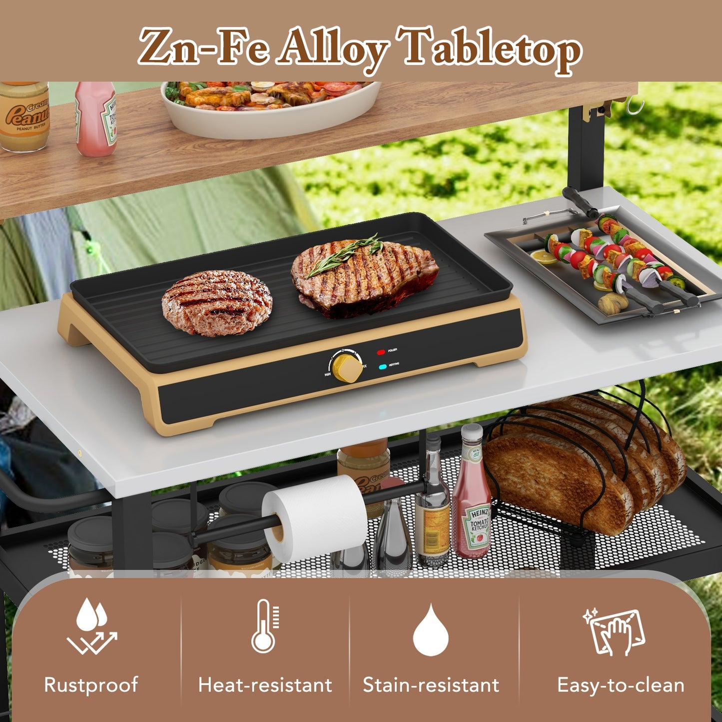 Rolling Bar Cart With Flip-Up Table, Hooks, Black Baker's Racks at Gallery Canada