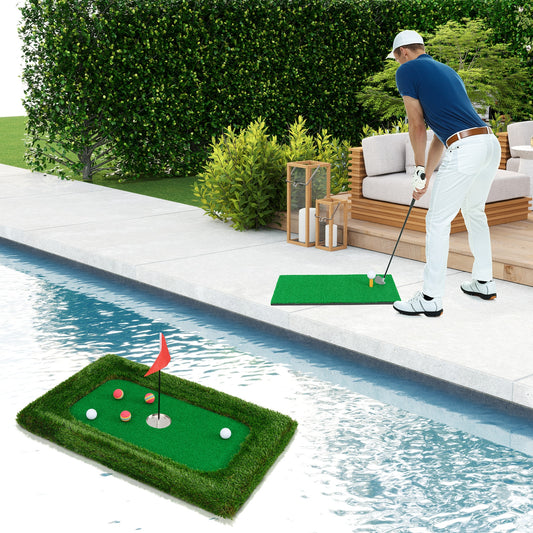 37.5 x 25.5 Inch Floating Golf Green, Pool Chipping Mat, Green Golf Green at Gallery Canada