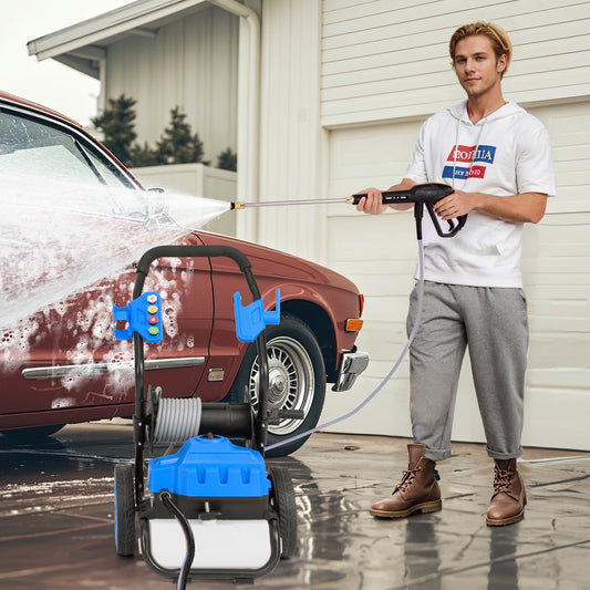 2300 PSI 1.8 GPM Electric Pressure Washer, Wheels, 5 Nozzles, Blue Washing Machines Blue at Gallery Canada