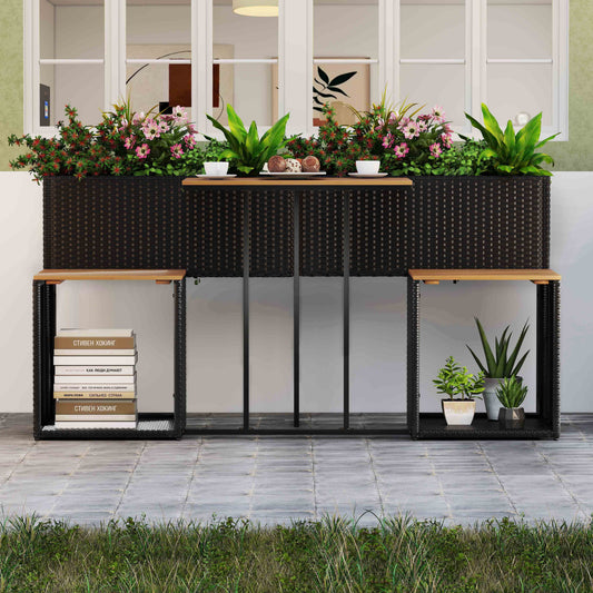Patio Furniture Set With Raised Garden Bed, Black Patio Furniture Sets Black at Gallery Canada