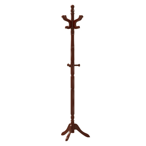 Solid Wood Hall Tree with 11 Hooks and 3 Height Options for Entryway, Brown
