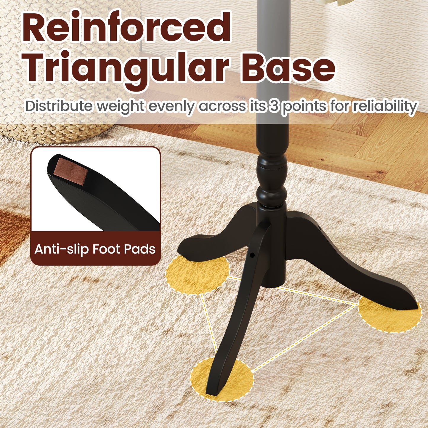 Solid Wood Hall Tree with 11 Hooks and 3 Height Options for Entryway, Black Coat Racks & Hall Trees at Gallery Canada