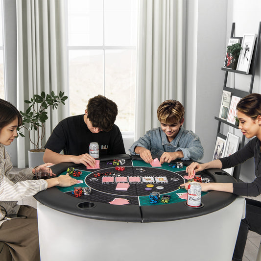 Portable 48 Inch 6-Player Foldable Poker Table Top, Green Game Room Green at Gallery Canada