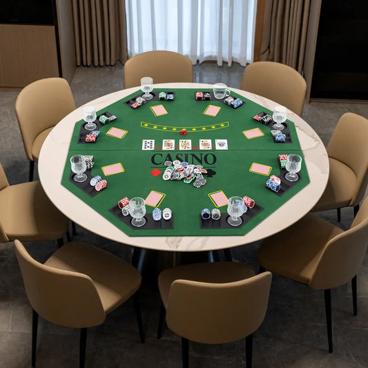 8-Player Foldable Poker Table Top, With Carrying Bag, Green Game Room Green at Gallery Canada