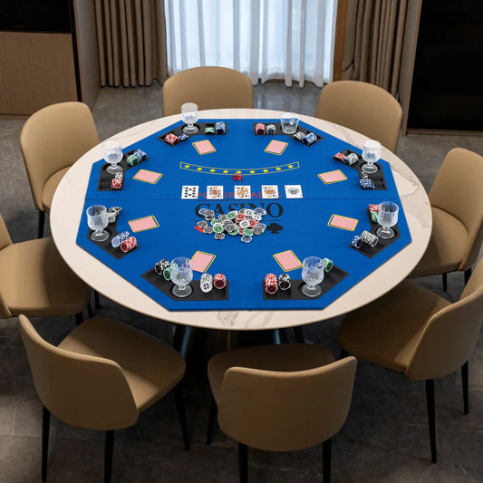 8-Player Foldable Poker Table Top With Carrying Bag, Blue Game Room Blue at Gallery Canada