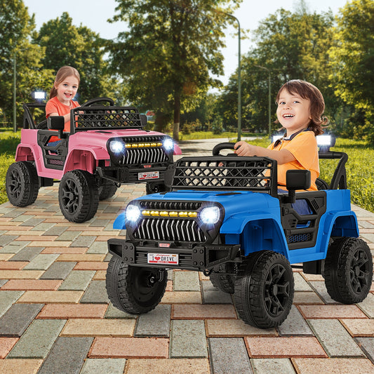 12V Kids Ride On Truck Car, Parental Remote, Music Player, Navy Powered Ride On Toys Navy at Gallery Canada