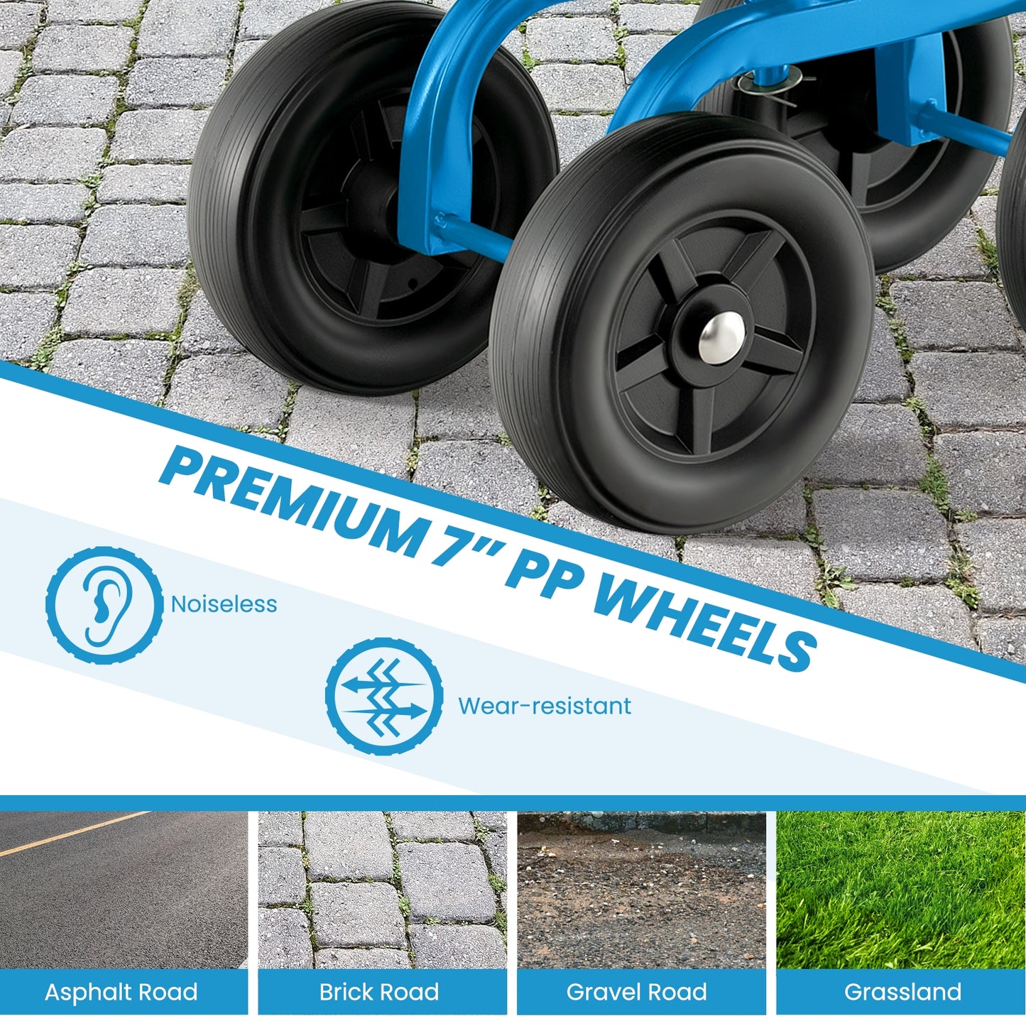 Garden Rolling Workseat, 360° Swivel Seat, Adjustable Height, Blue Garden Tools at Gallery Canada