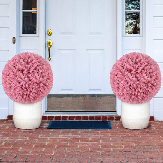 Faux Eucalyptus Decorative Balls, 17.5 Inch, Purple, Pink Faux Plants Pink at Gallery Canada