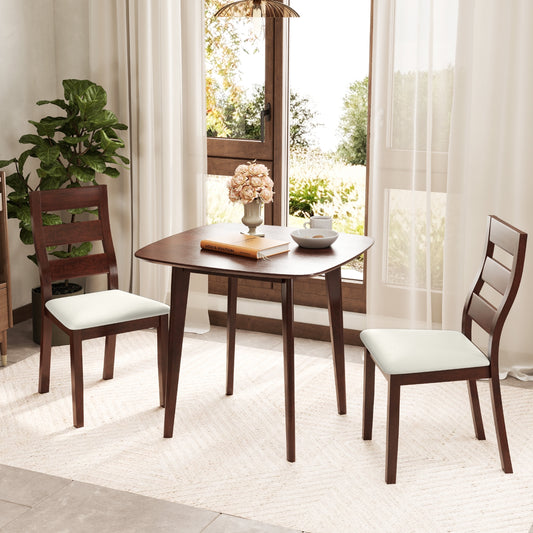 3-Piece Dining Table Set, Wooden Square Kitchen Table, 2 Chairs, Walnut Dining Room Sets Walnut at Gallery Canada