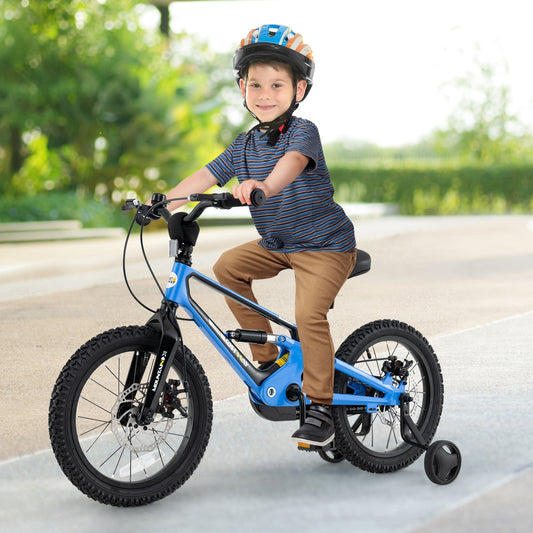 16 Inch Kids Bike, Adjustable, Shock Absorber, Bell, Blue Kids Bike Blue at Gallery Canada