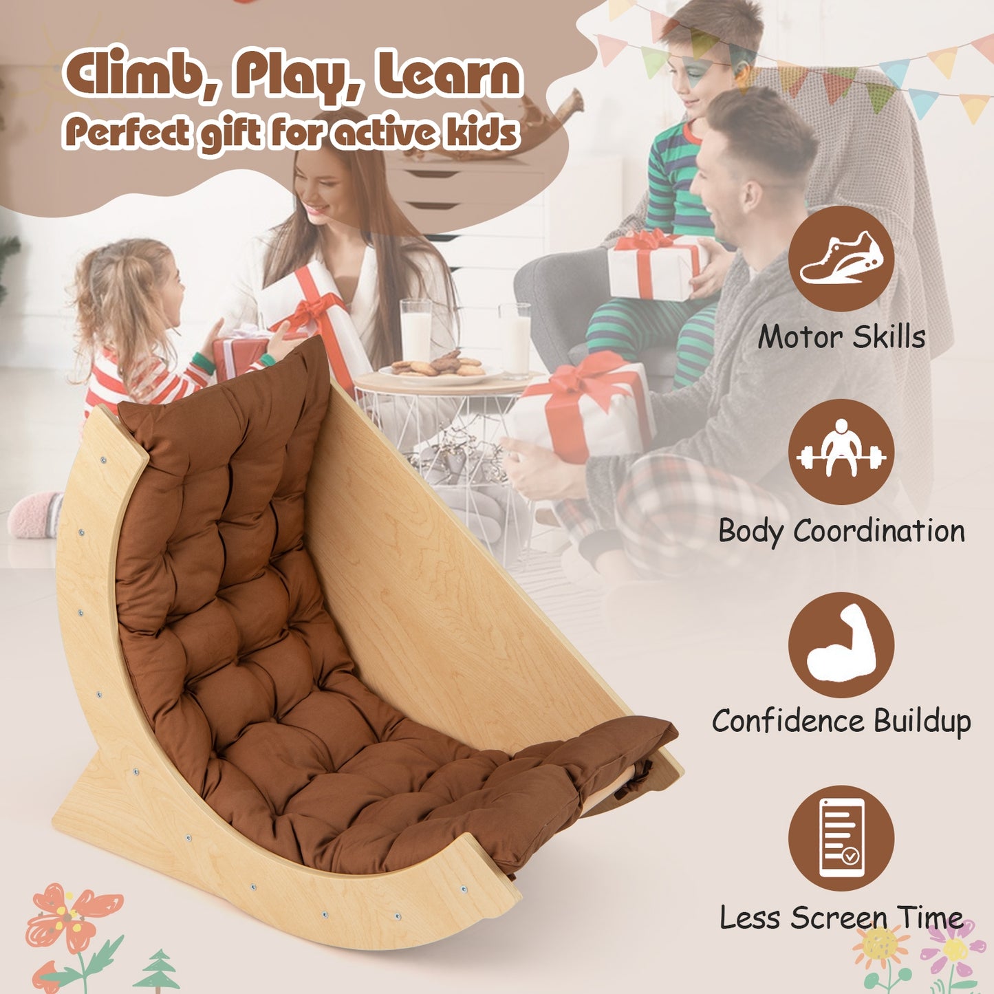 Kids Climbing Arch with Cushion Montessori Arch Climber/Rocker for Toddlers, Coffee Climbers & Slides at Gallery Canada