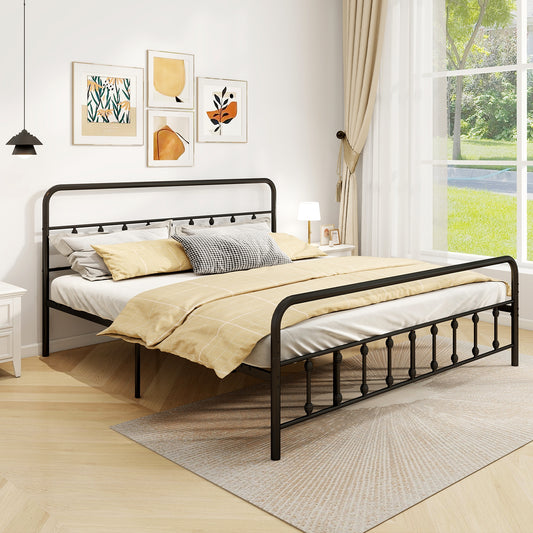 Bed Frame With Headboard, Under Bed Storage, King Size, Black Simple Bed Frame Black at Gallery Canada
