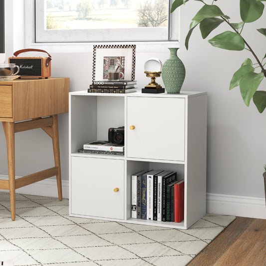 4-Cube Bookcase, 3-Tier Bookshelf, White