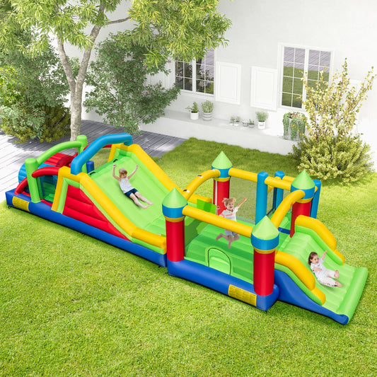 Inflatable Obstacle Course Bounce House with Dual Slides and Tunnels without Blower, Multicolor Bounce House at Gallery Canada