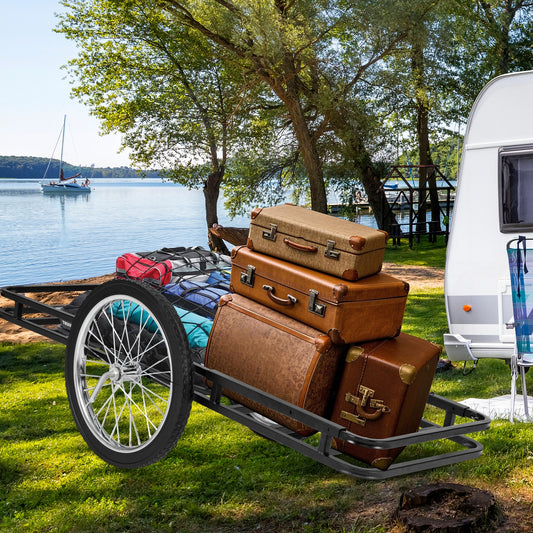 Double-Layer Deer Cart with 20 Inch Rubber Wheels, Black Camping Black at Gallery Canada