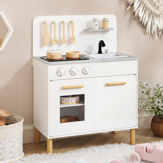 Kids Kitchen Playset With Cooking Accessories, White Play Kitchen Sets White at Gallery Canada