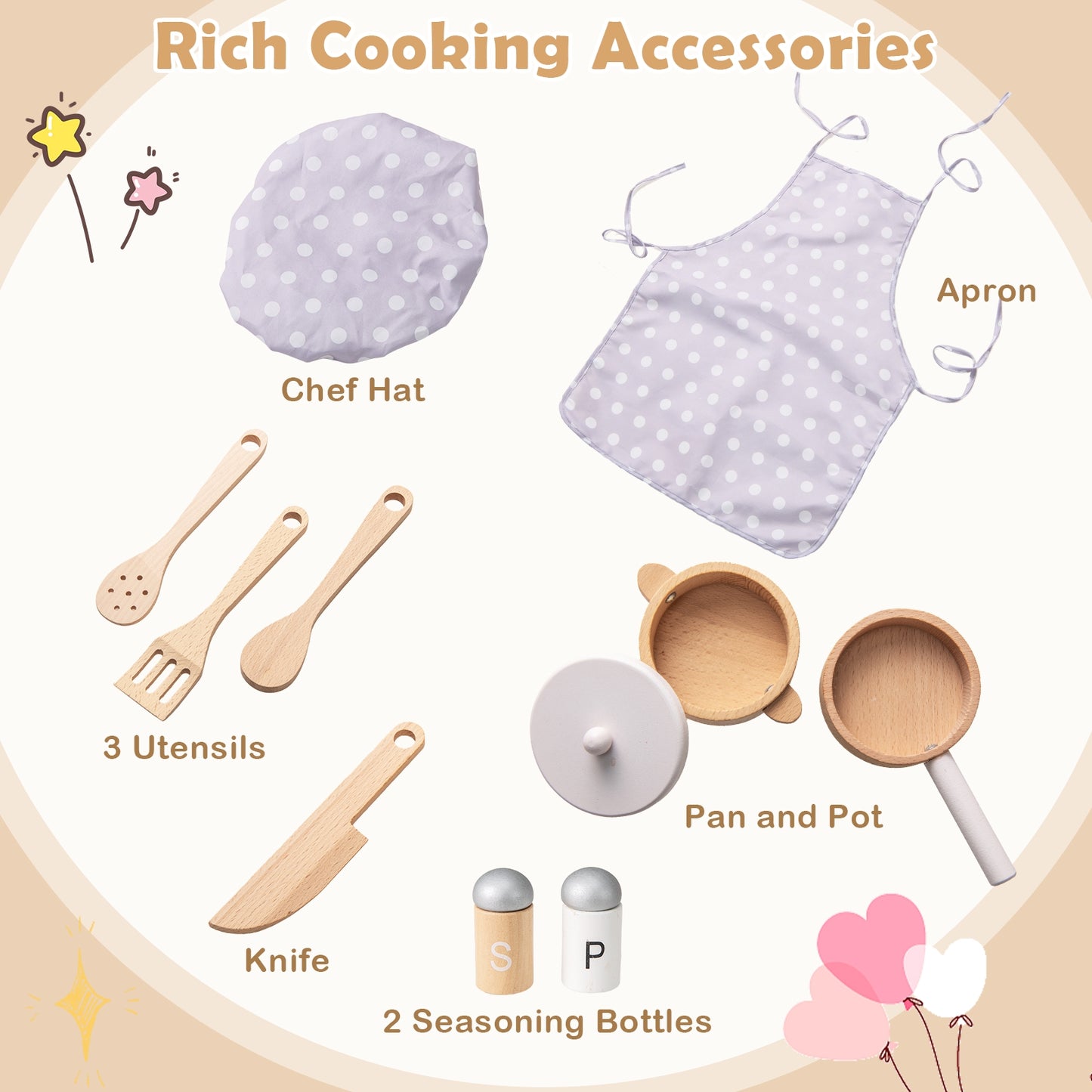 Kids Kitchen Playset With Cooking Accessories, White Play Kitchen Sets at Gallery Canada