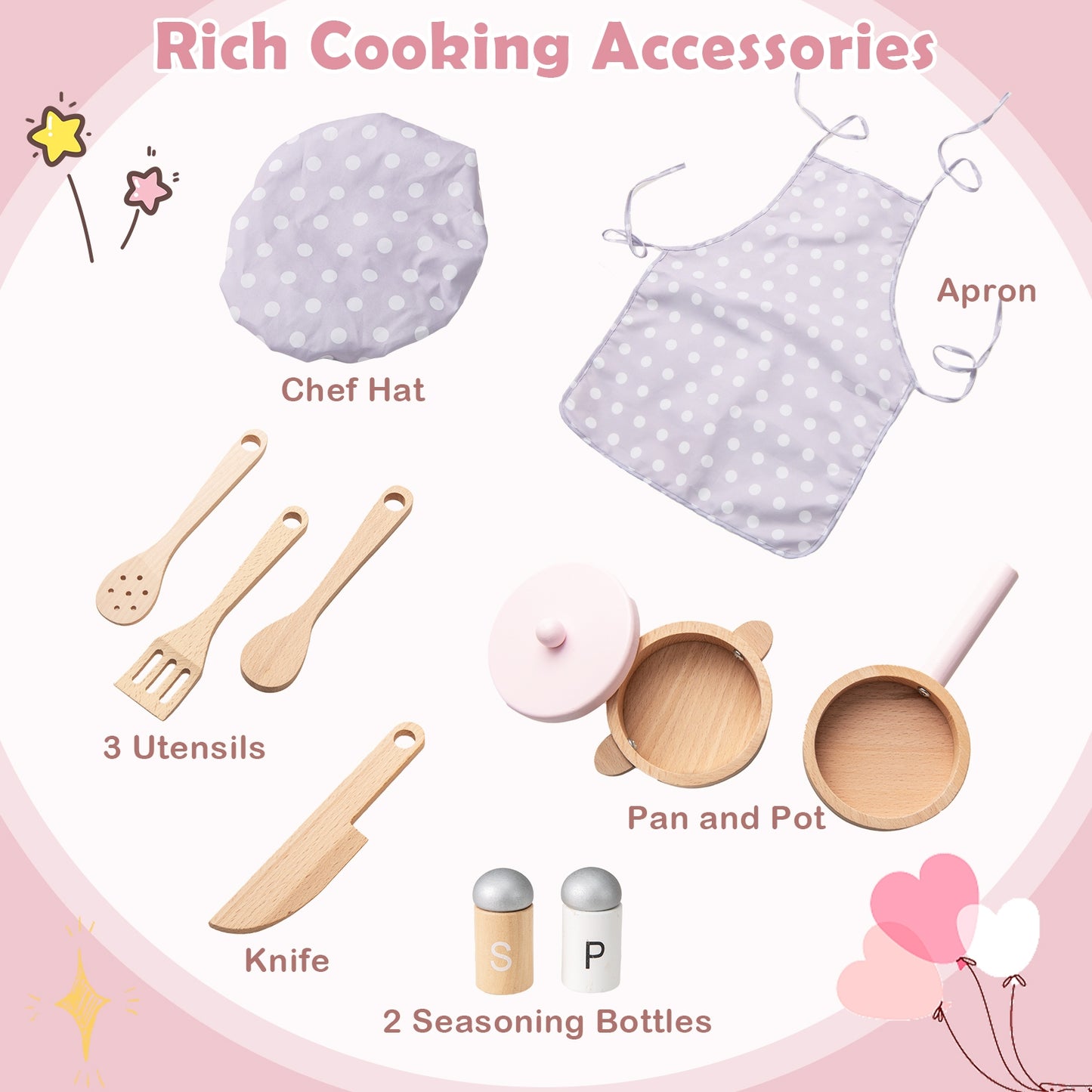 Kids Kitchen Playset With Cooking Accessories, Pink Play Kitchen Sets at Gallery Canada