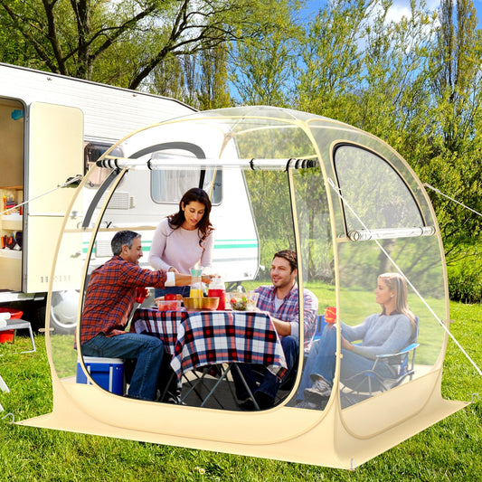Instant Pop Up Sports Tent, Carrying Bag, Floor Mat, M, Beige Tents Beige at Gallery Canada