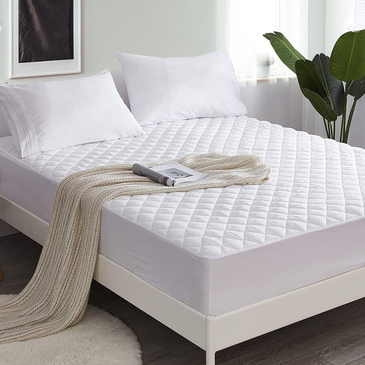 Auto Shut Off Heated Electric Mattress Pad with Dual Controller-Queen Size Mattresses White at Gallery Canada
