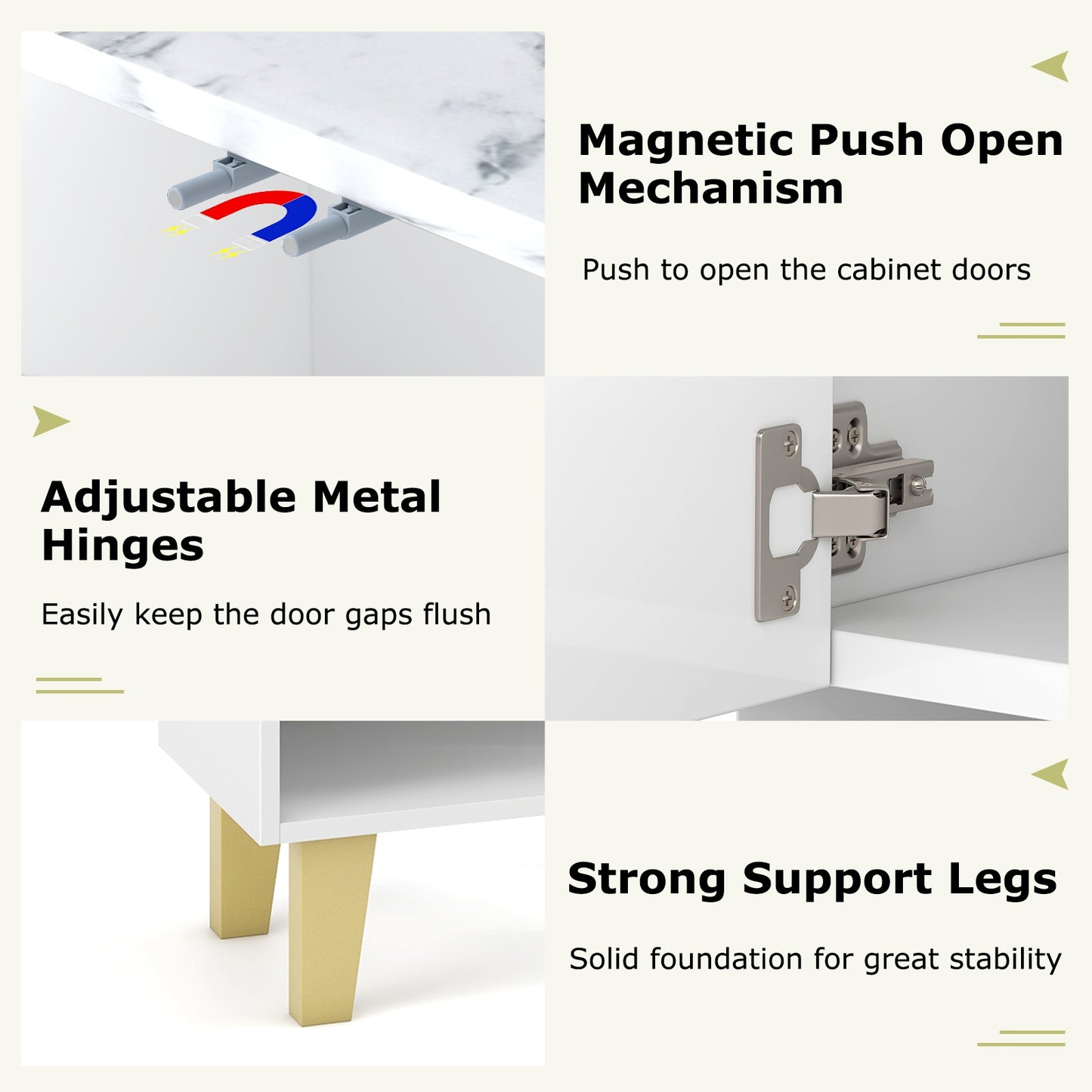 5-Tier Shoe Cabinet with Faux Marble Countertop and Flat Tilting Shelves, White Shoe Racks & Storage Benches at Gallery Canada