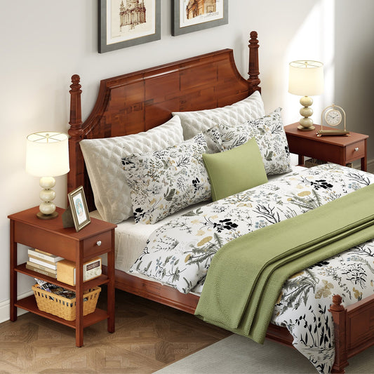 3-Tier Narrow End Table with Drawer and Storage Shelves, Brown End & Side Tables Brown at Gallery Canada