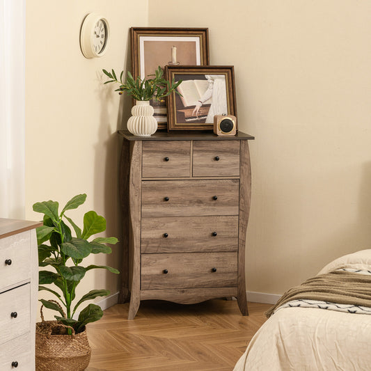 Closet Storage Organizer, 5 Fabric Drawers, Anti-Tipping Kit, Brown Nightstands Brown at Gallery Canada