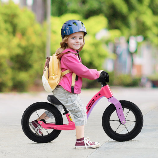 12-Inch Balance Bike with Adjustable Seat and Rotatable Handlebar for Over 36 Months Old, Pink Balance Bikes Pink at Gallery Canada